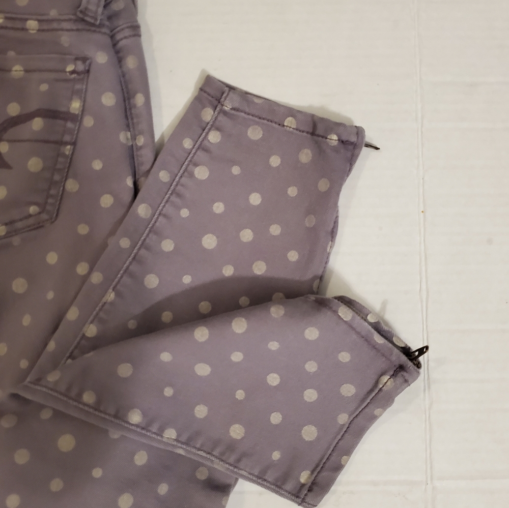 ❗️SOLD❗️American Eagle Purple White Polka Dot Jeggings 4 - Picture 8 of 10